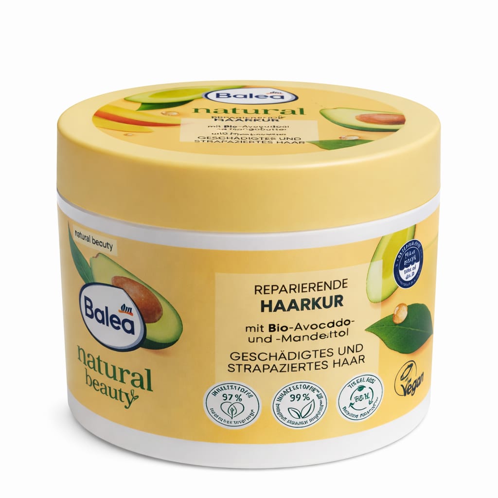 Balea Natural Beauty Repairing Hair Mask with Organic Avocado & Mango Butter
