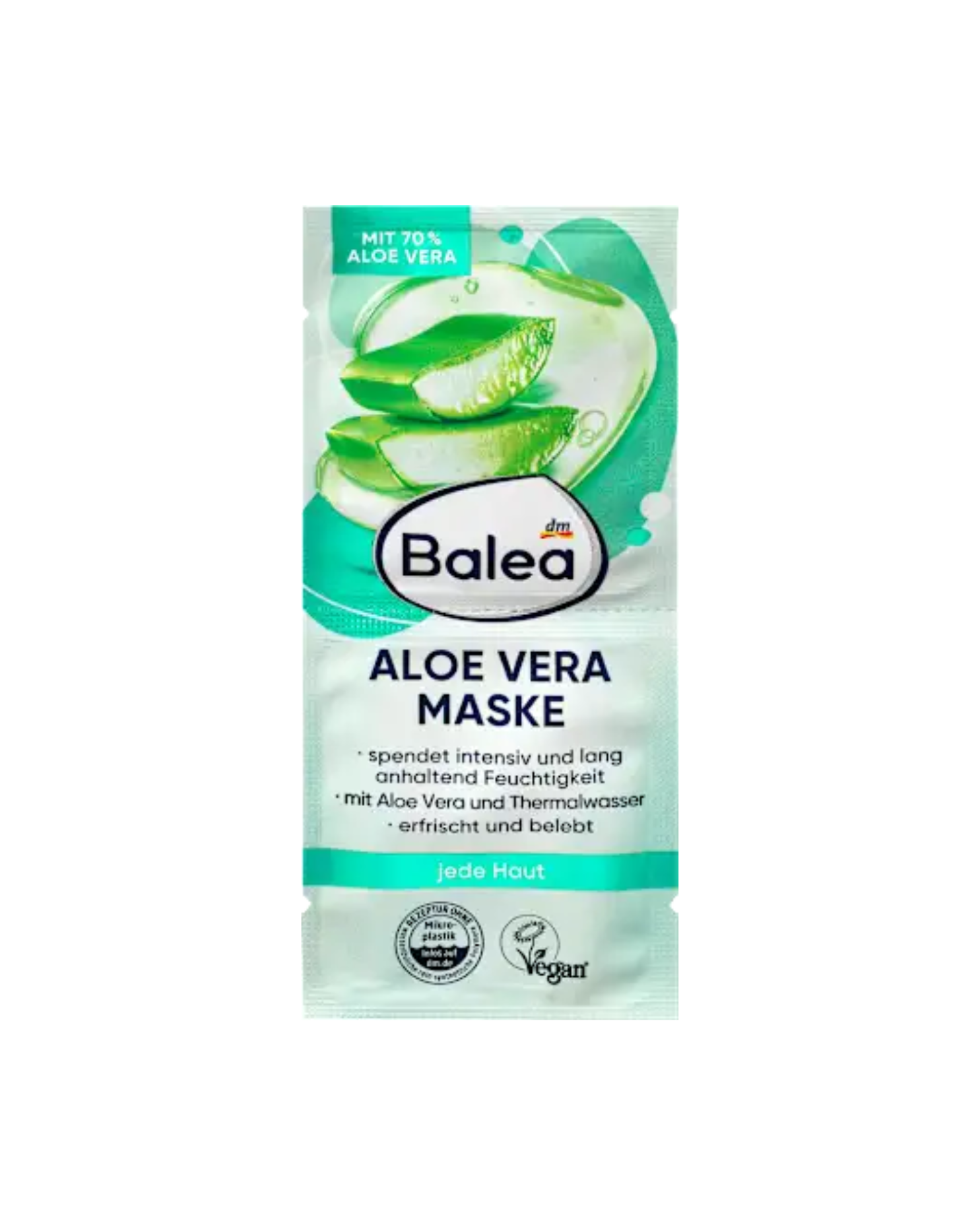 Balea Aloe Vera Face Mask (2x8 ml), 16 ml